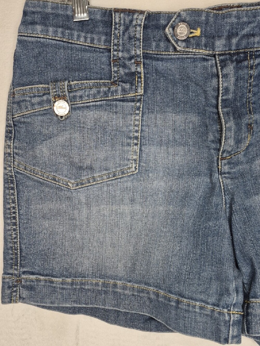 White House Black Market Blanc Denim Cargo Cuffed Shorts - Blue Size 8 - Picture 3 of 9